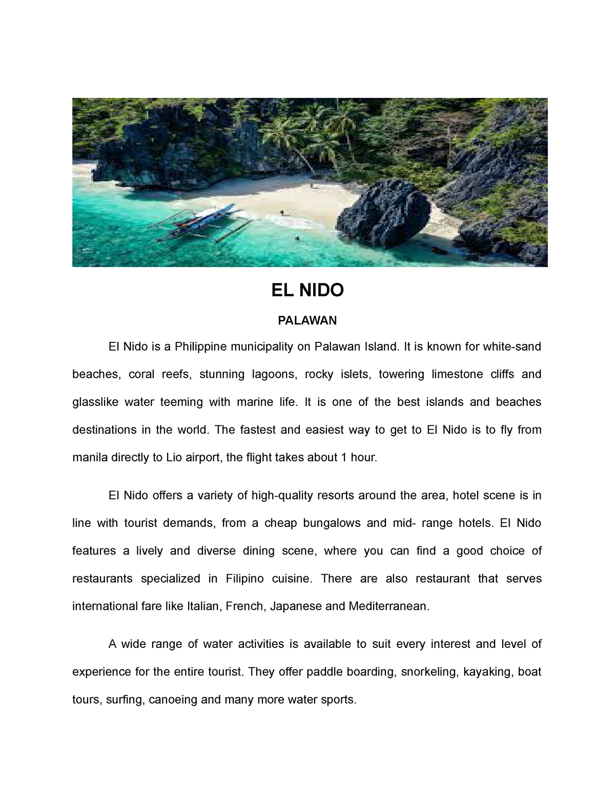 palawan description essay