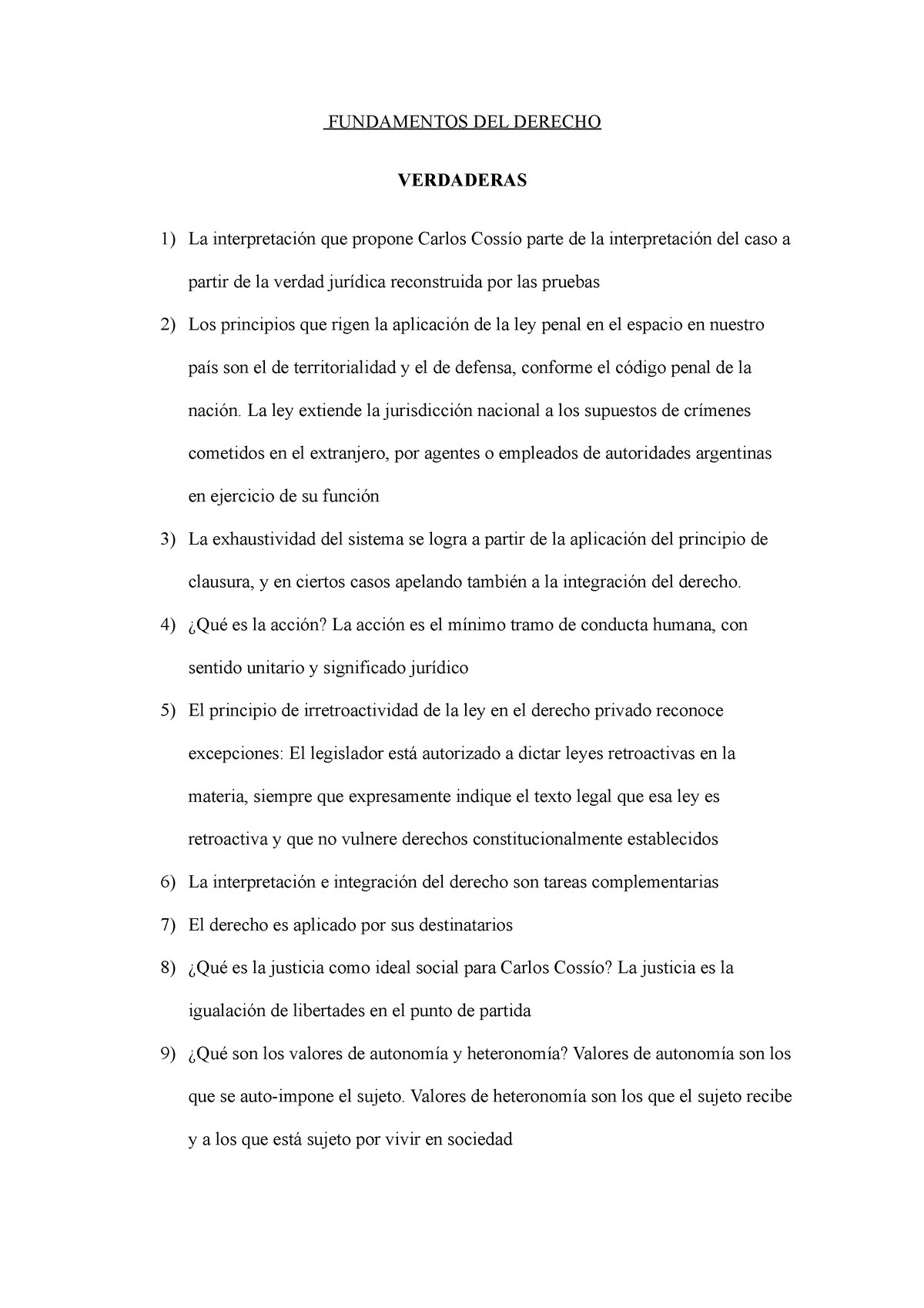 Fundamentos Del Derecho Primer Parcial Fundamentos Del Derecho Verdaderas La Interpretación 7108