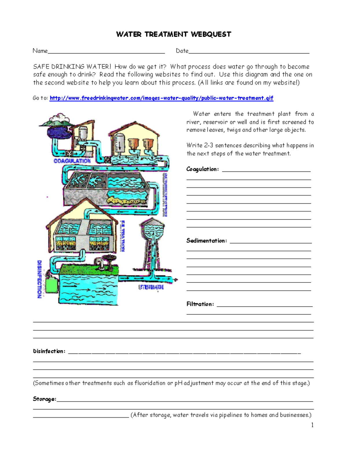 Claire Chanta Ly water treatment webquest Complete WATER TREATMENT