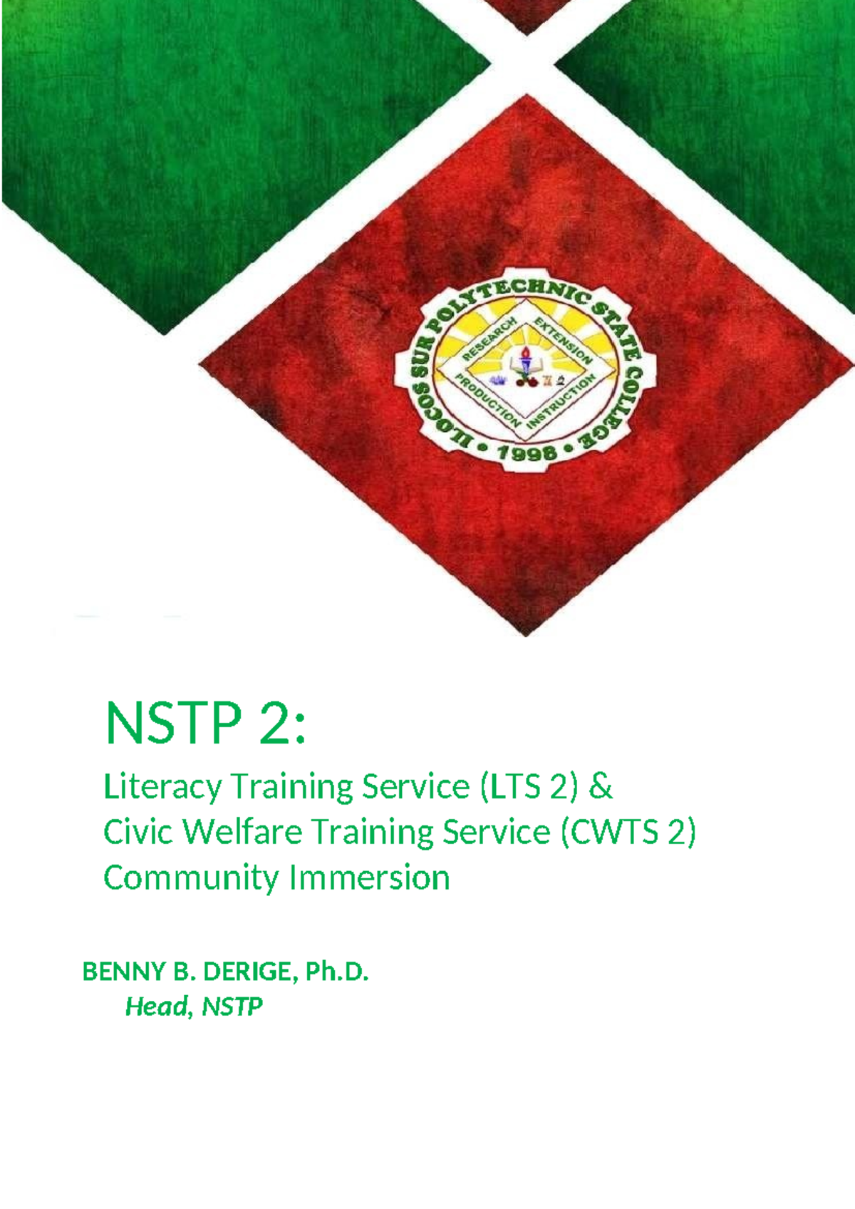 NSTP 2 Module TRUE - ####### ILOCOS SUR POLYTECHNIC STATE ...