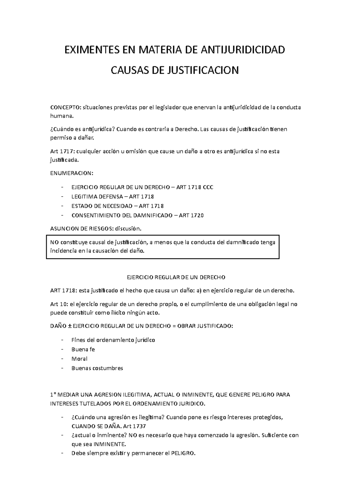 Eximentes EN Materia DE Antijuridicidad - EXIMENTES EN MATERIA DE ...