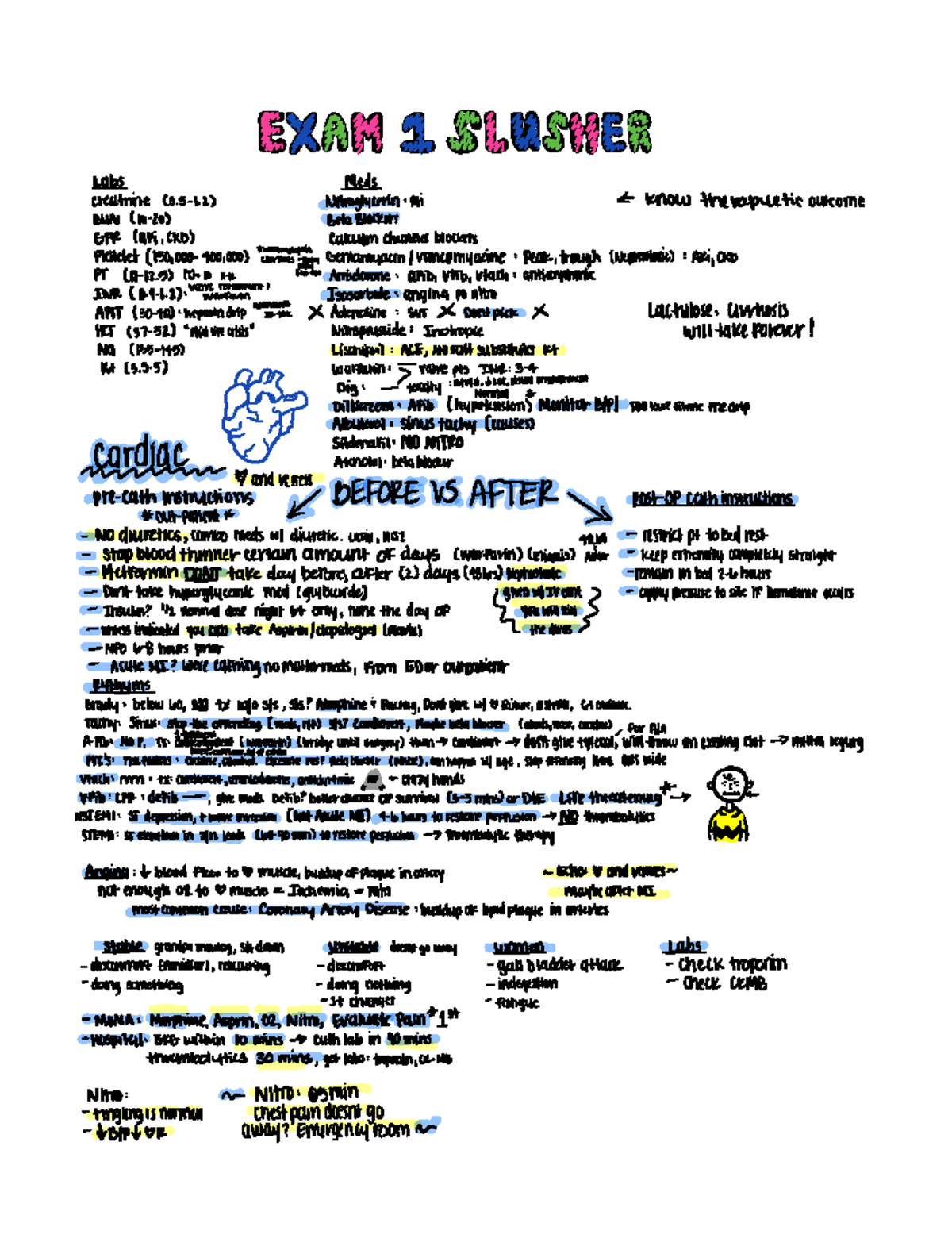 EXAM ONE pdf - notes - EXEMPRAECOÉESSELBBREWK Irettrine 0. BetaBlockers ...