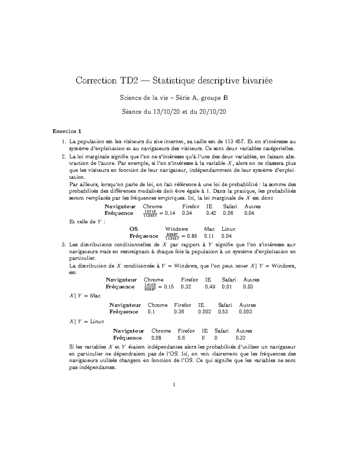 Td2 Correction Biostatistique - Correction TD2 — Statistique ...