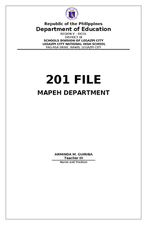 201 File Checklist 1 - For 201 filing - Republic of the Philippines ...