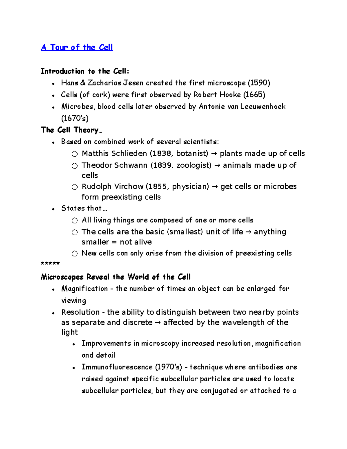 Ch. 4 Notes - Professor Salvatore's General Biology Class. - A Tour Of ...