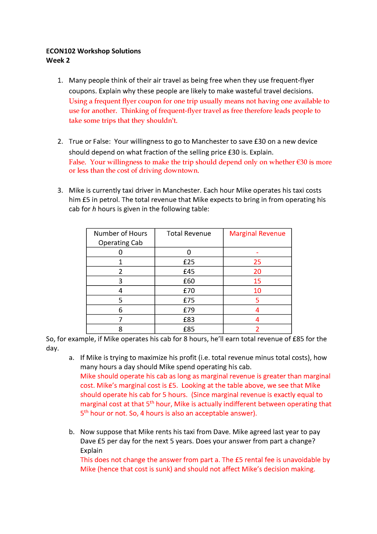 ECON102 Week2Solution Workshop - ECON102 Workshop Solutions Week 2 1 ...