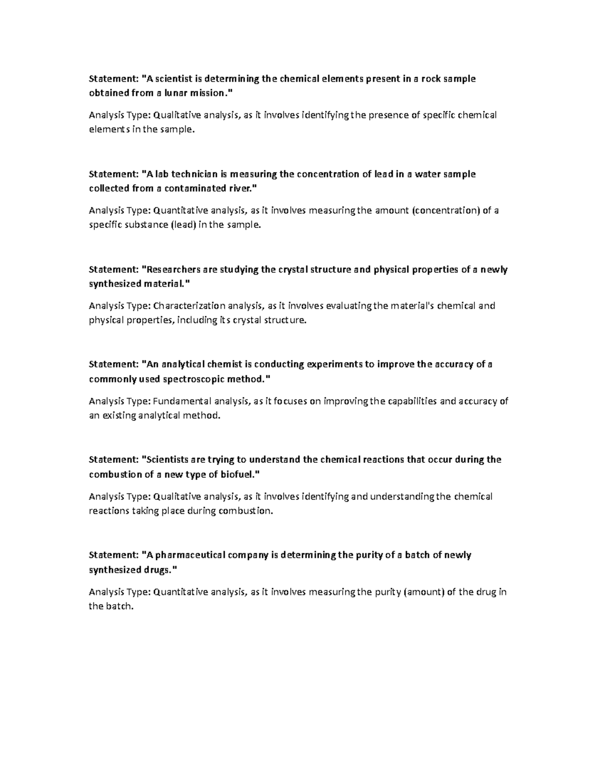 ANA CHEM Probs - Practice Material - Statement: 