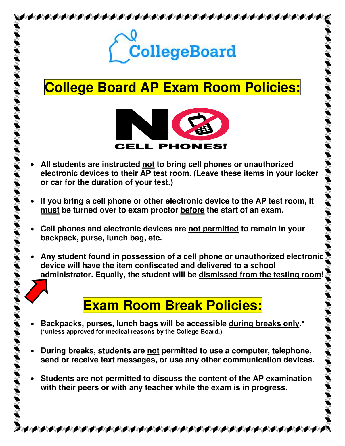3tc5tnhhr College Board AP Exam Room Policies 8x11 College Board AP