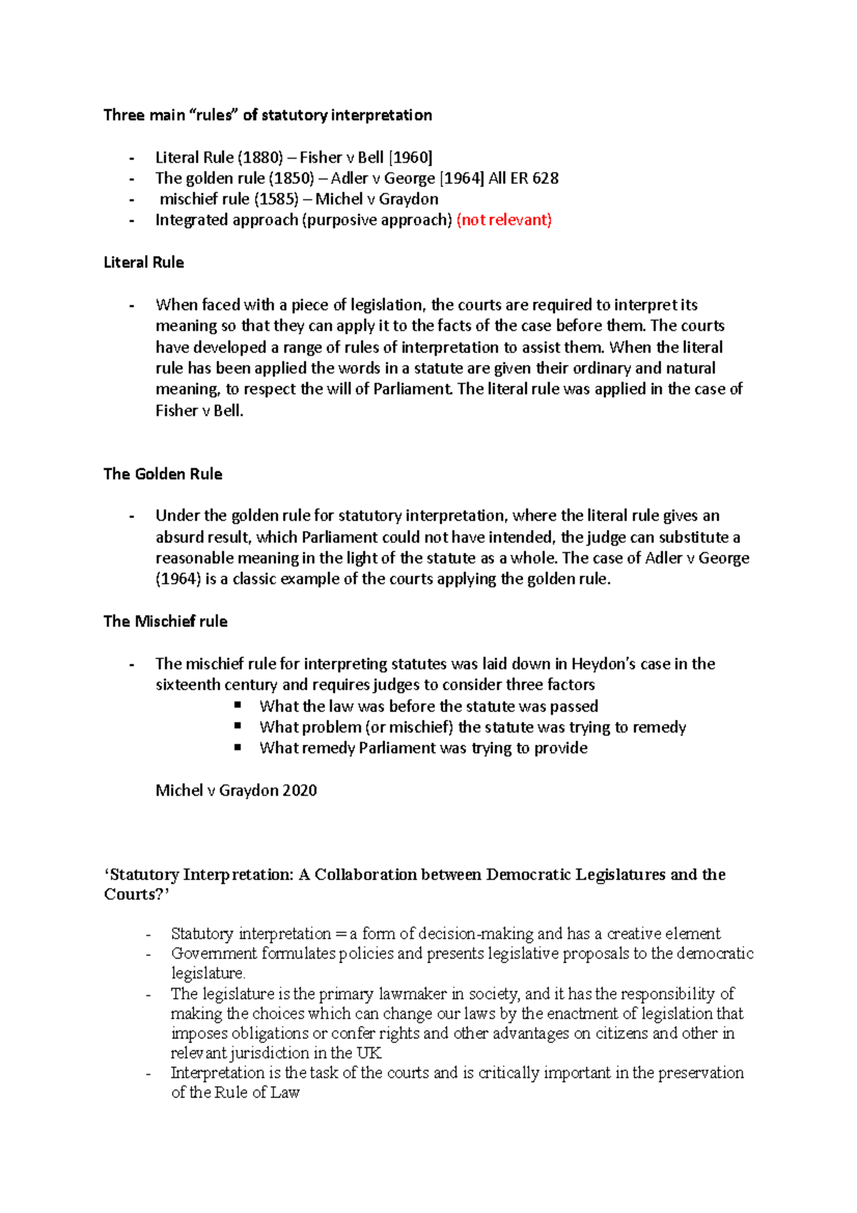 Three Main Approaches To Statutory Interpretation Port Studocu Three Main Approaches To Statutory Interpretation Port Studocu