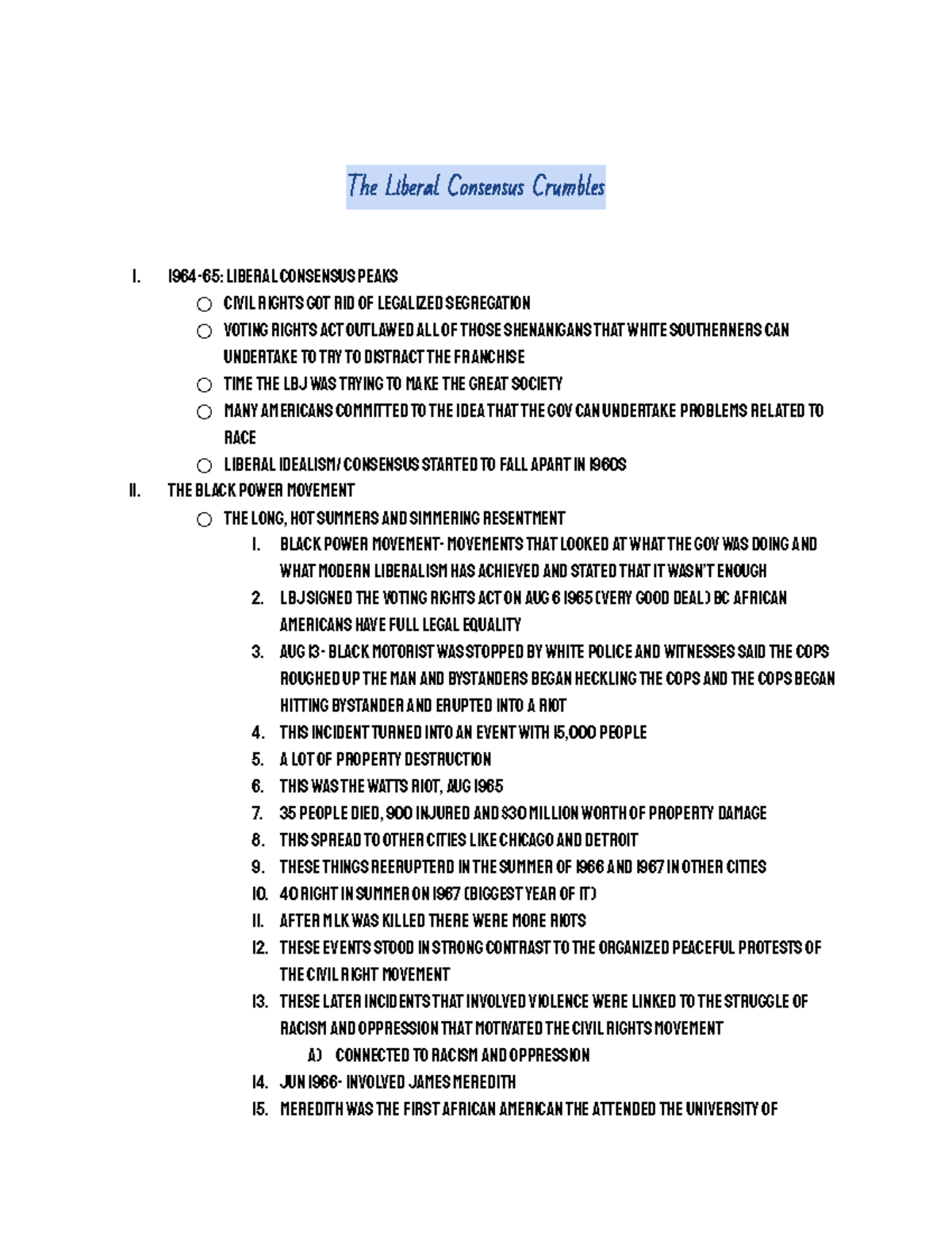 History 12 The Liberal Consenus Crumbles - The Liberal Consensus ...