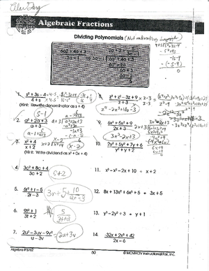 Alg 2 B - Alg 2 B - MATH 161 - Studocu