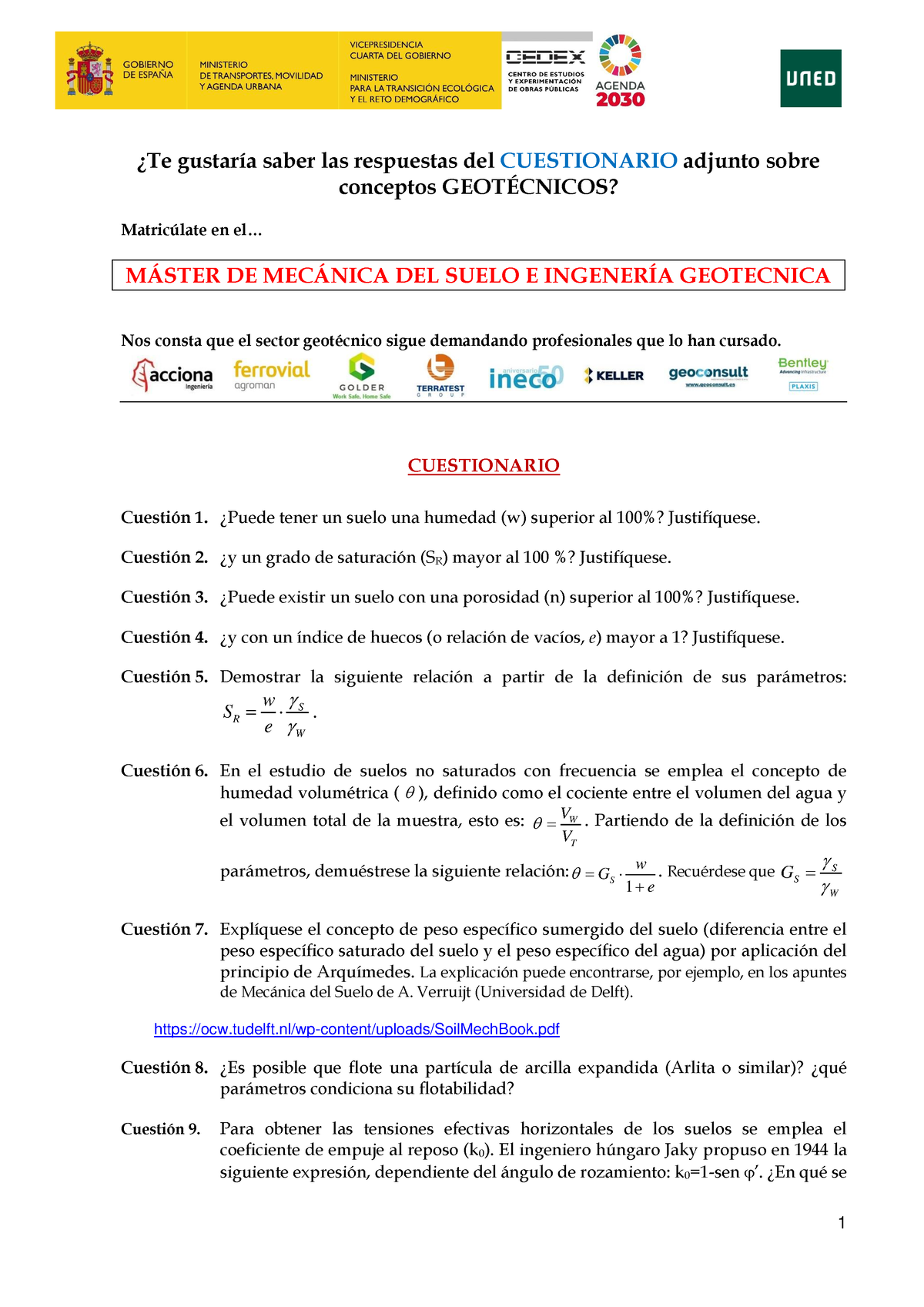 Cuestionario Sobre Conceptos Geotécnicos - ¿Te Gustaría Saber Las ...