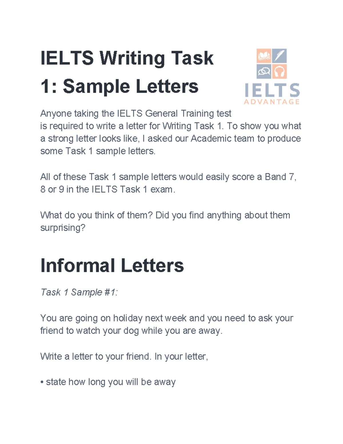 IeltsWritingTask1 SampleLetters IELTS Writing Task 1 Sample