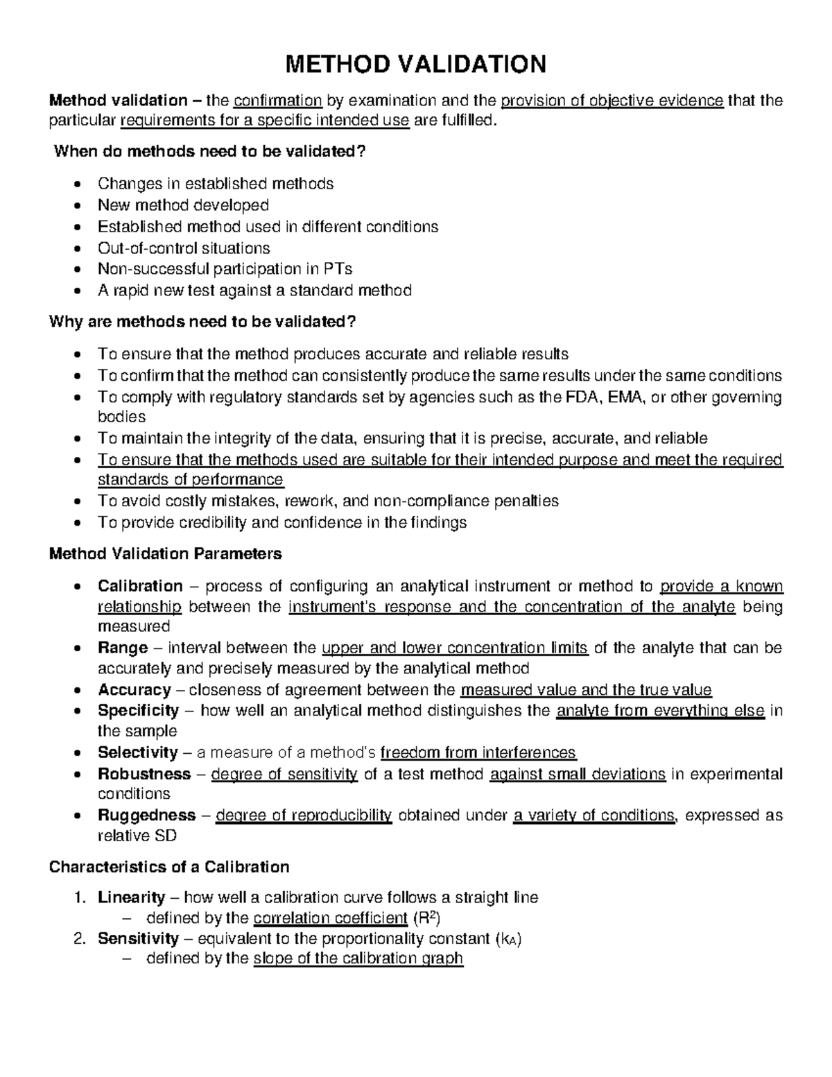 Method Validation - METHOD VALIDATION Method validation – the ...
