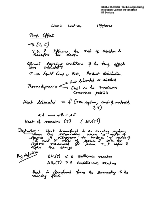 Lecture 46 Part2 - Chemical Reaction Engineering - Studocu