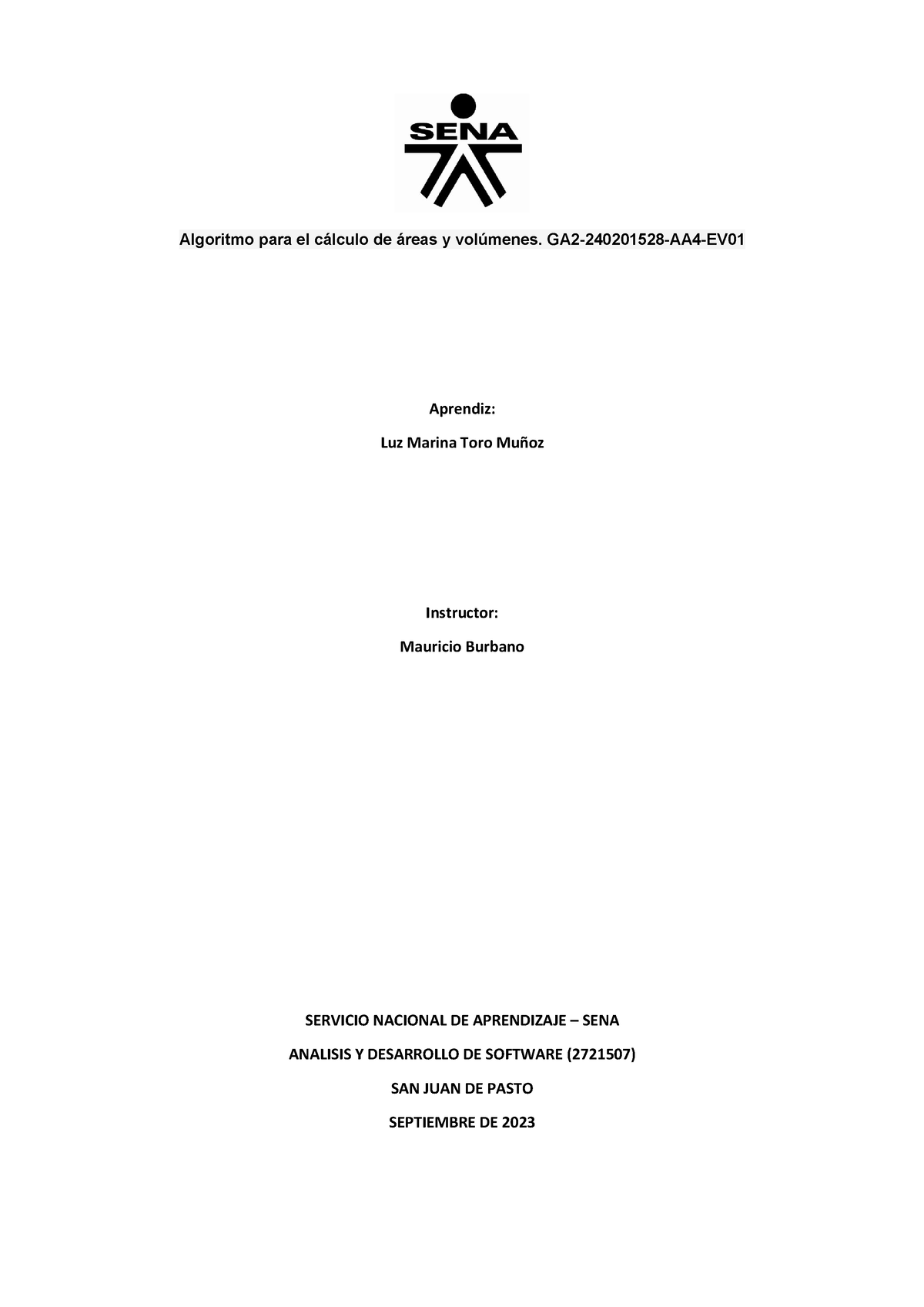 Algoritmo Para El Cálculo De Reas Y Volúmenes. GA2-2402015 28-AA4-EV01 ...