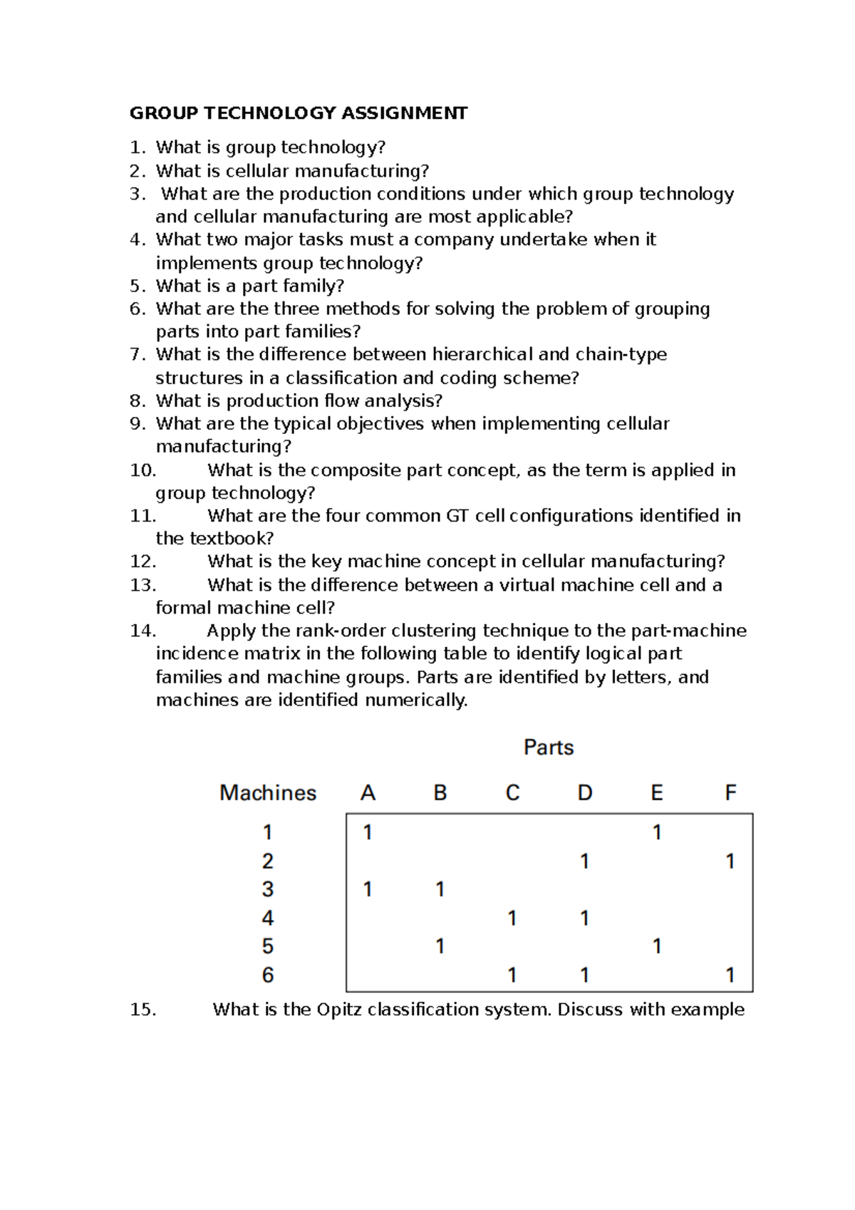 GT assignment - Yes - GROUP TECHNOLOGY ASSIGNMENT What is group ...
