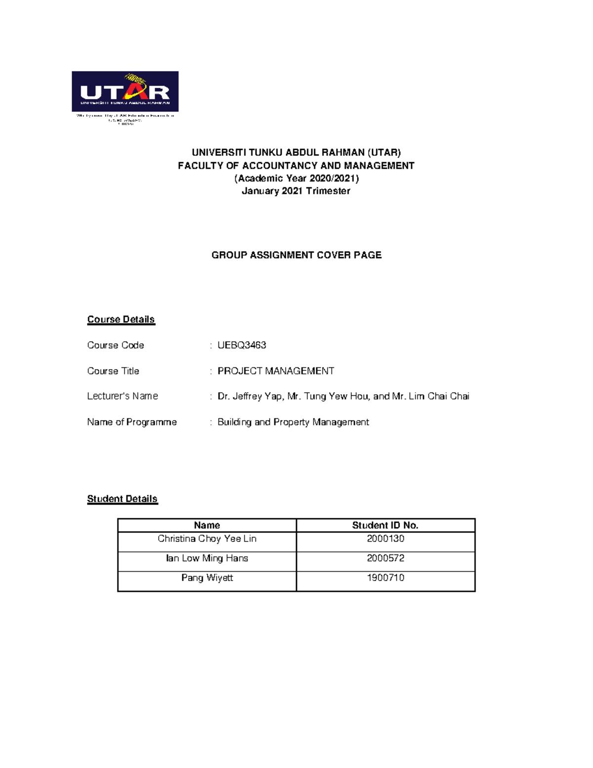UEBQ3463-Assignment-Christina PDF - UNIVERSITI TUNKU ABDUL RAHMAN (UTAR ...
