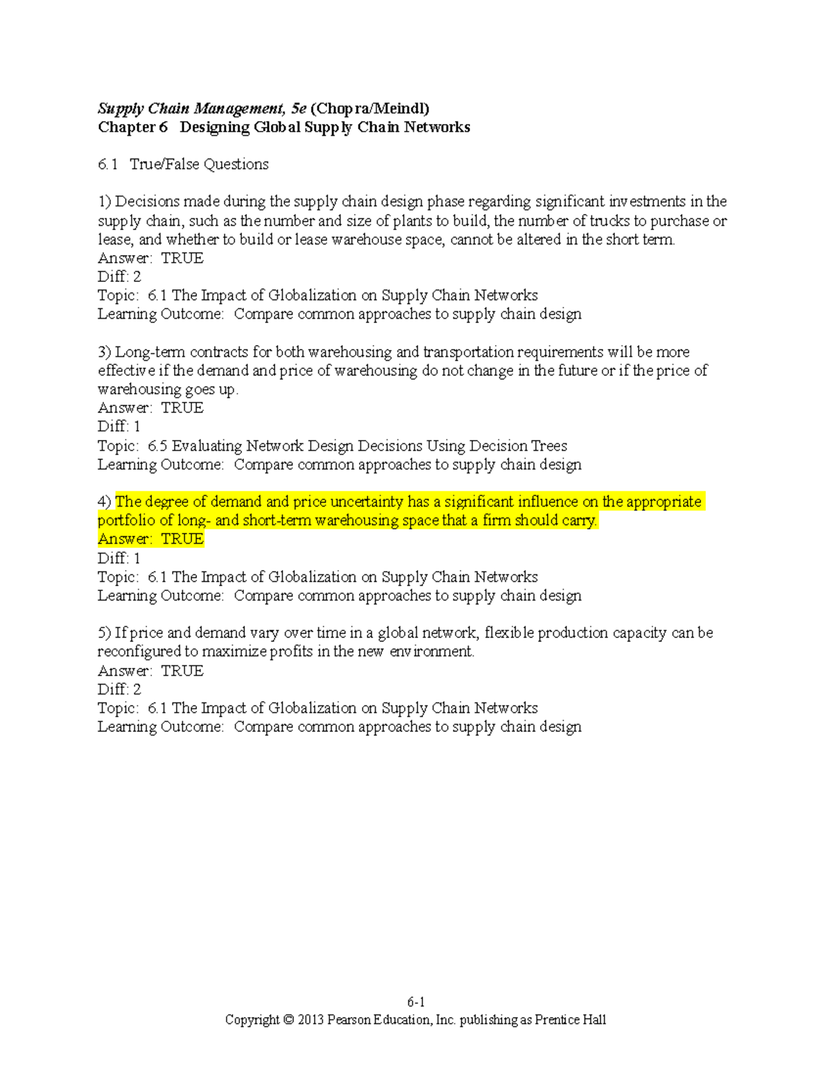 Chopra scm5 tif ch06 ndjncjndjcnjdn - Supply Chain Management, 5e ...