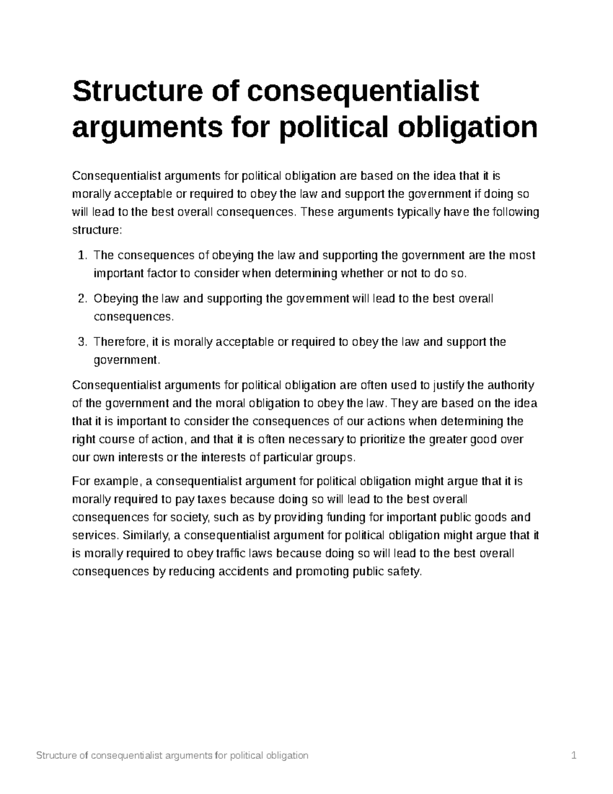 political obligation essay