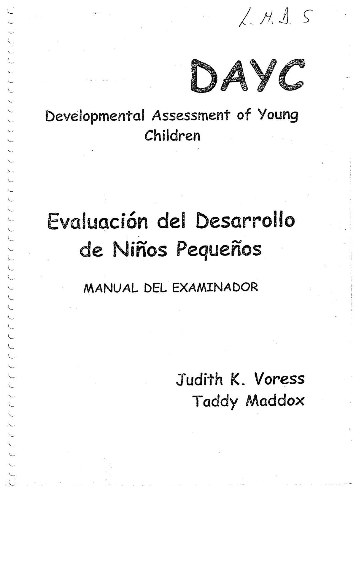 Manual DAYC Evaluacion del Desarrollo de Ninos Pequenos - Psicología ...