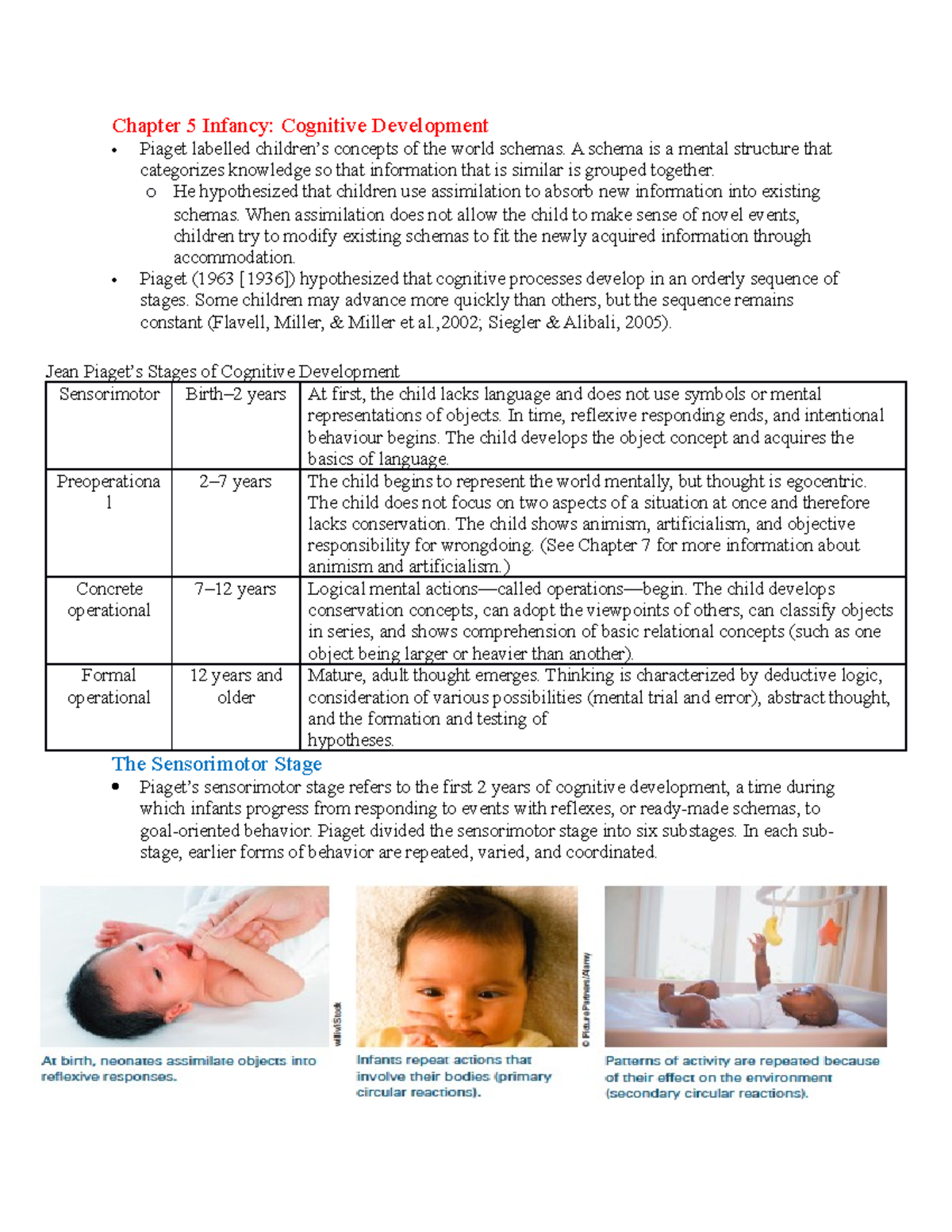 HEV Chaper 5 6 Psych 210 Chapter 5 Infancy Cognitive