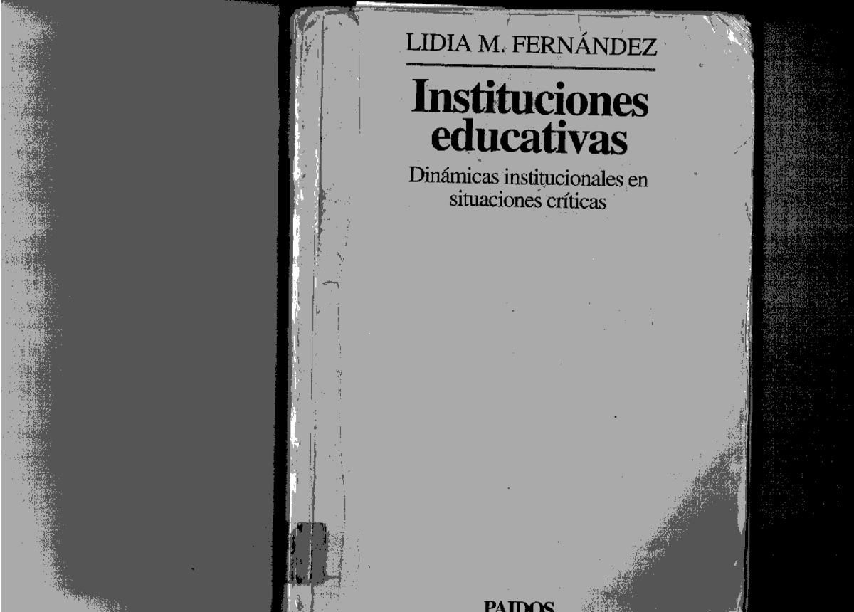 Lidia Fernandez Instituciones Educativas Libro Completo