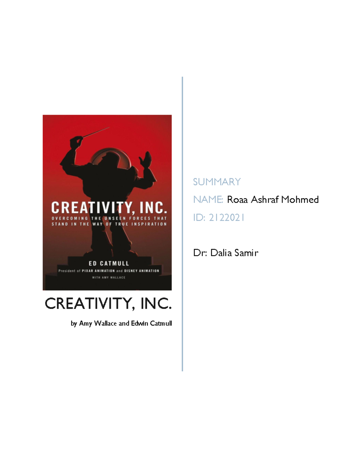 Creative Thinking - ;;LKKKK - CREATIVITY, INC. by Amy Wallace and Edwin ...