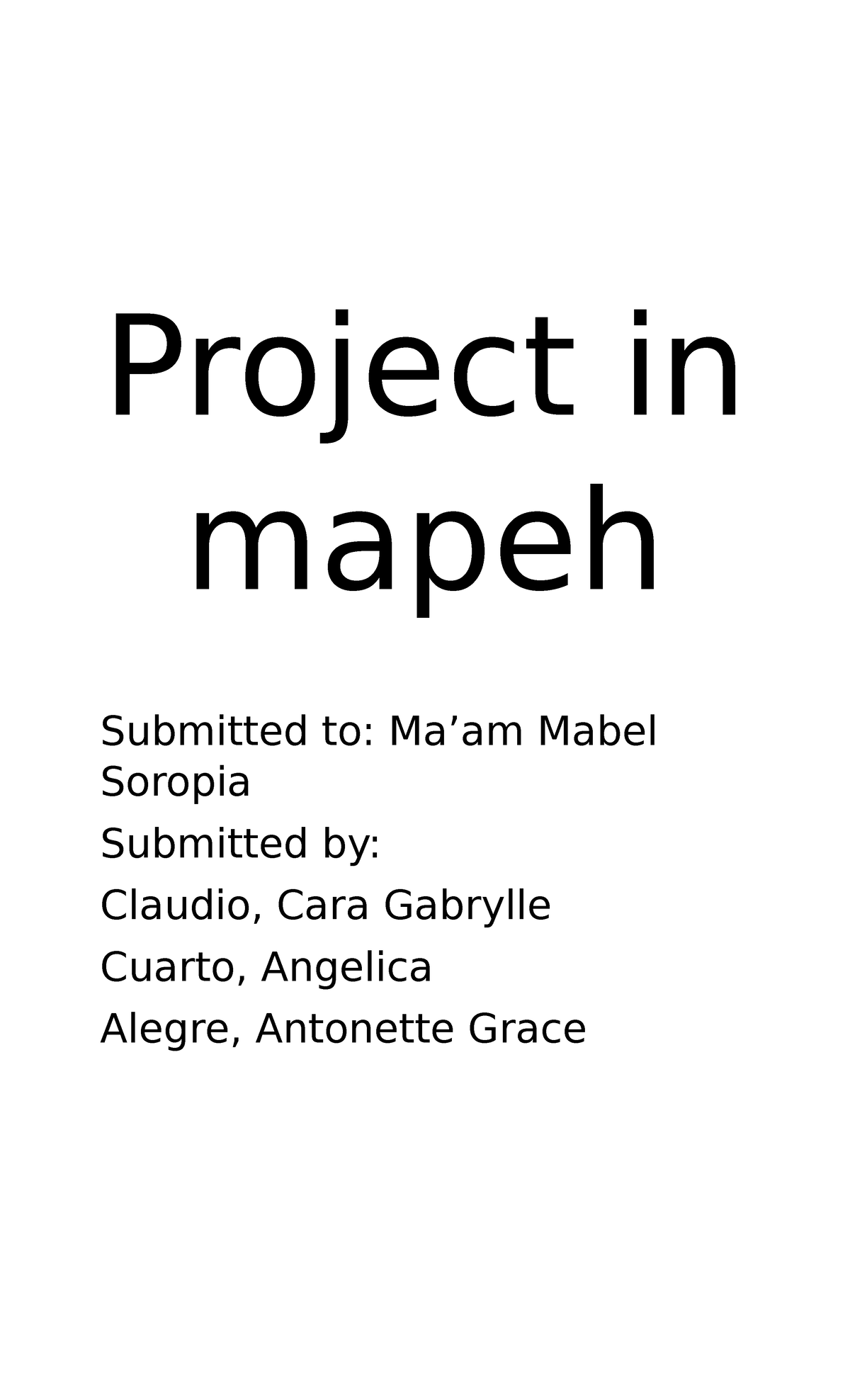 thesis in mapeh