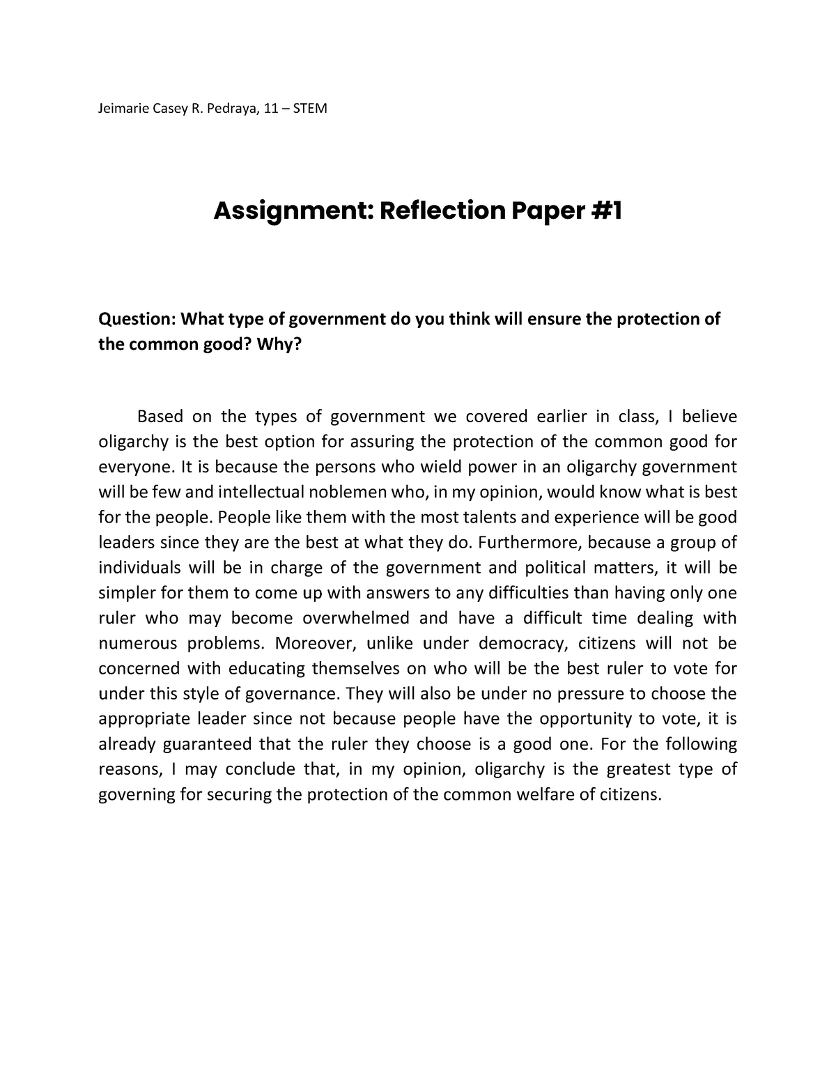 reflection paper about chapter 1 research brainly