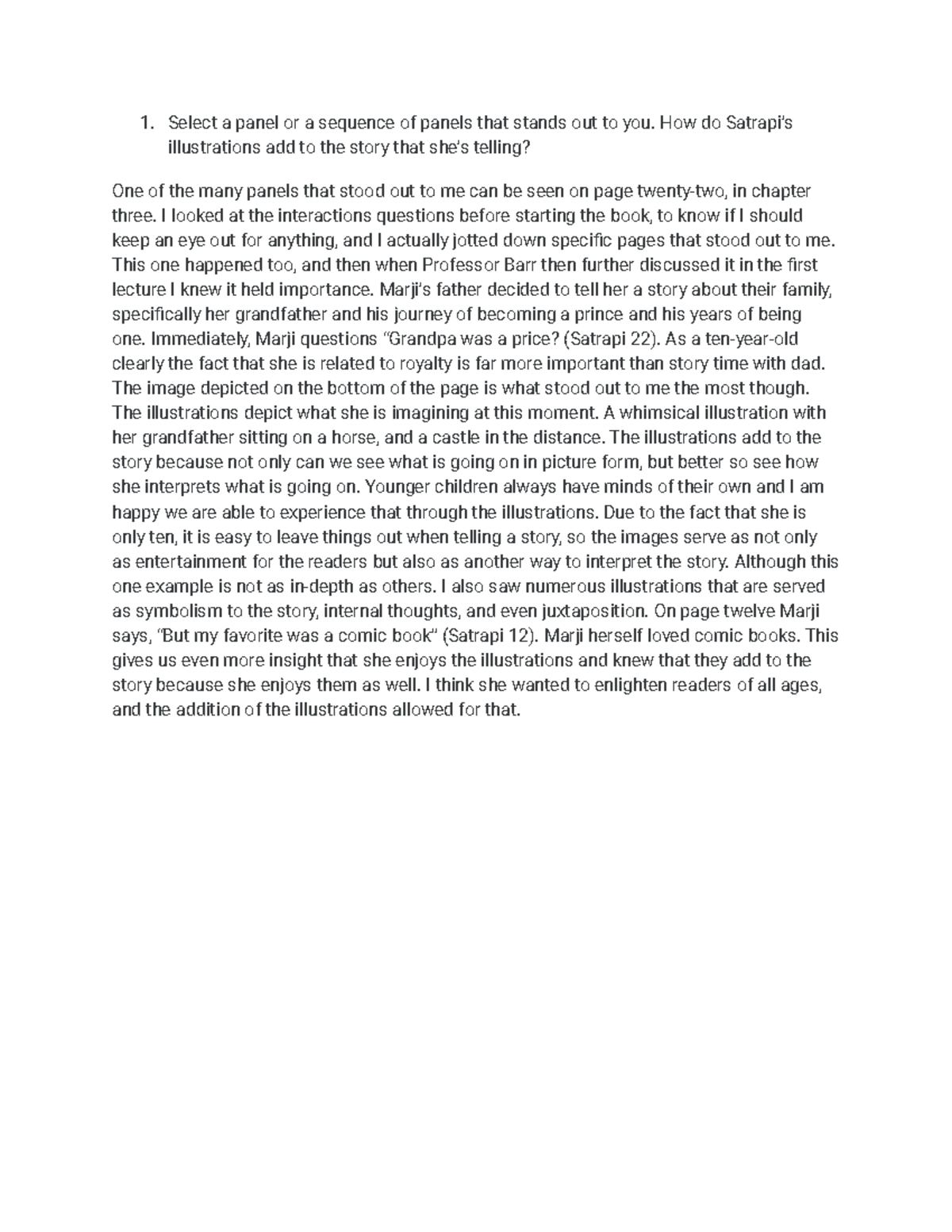 Interactions #15 - Got an A in class - Select a panel or a sequence of ...
