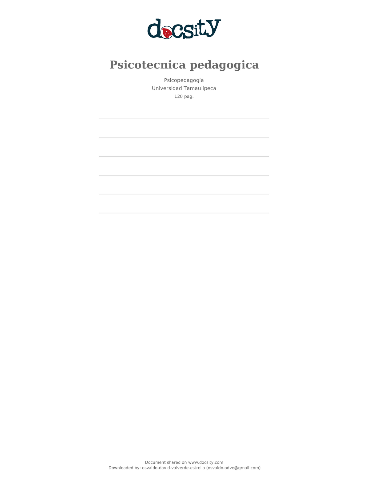 Docsity-psicotecnica-pedagogica - Psicotecnia Pedagógica - Warning: TT ...