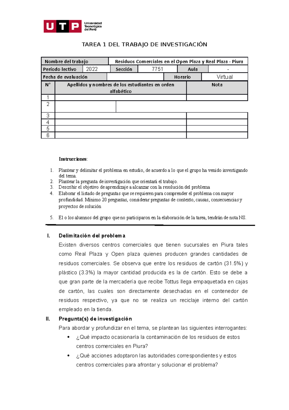 Semana 5 - Tarea 1 - Plantilla - Delimitación del tema de investigación ...