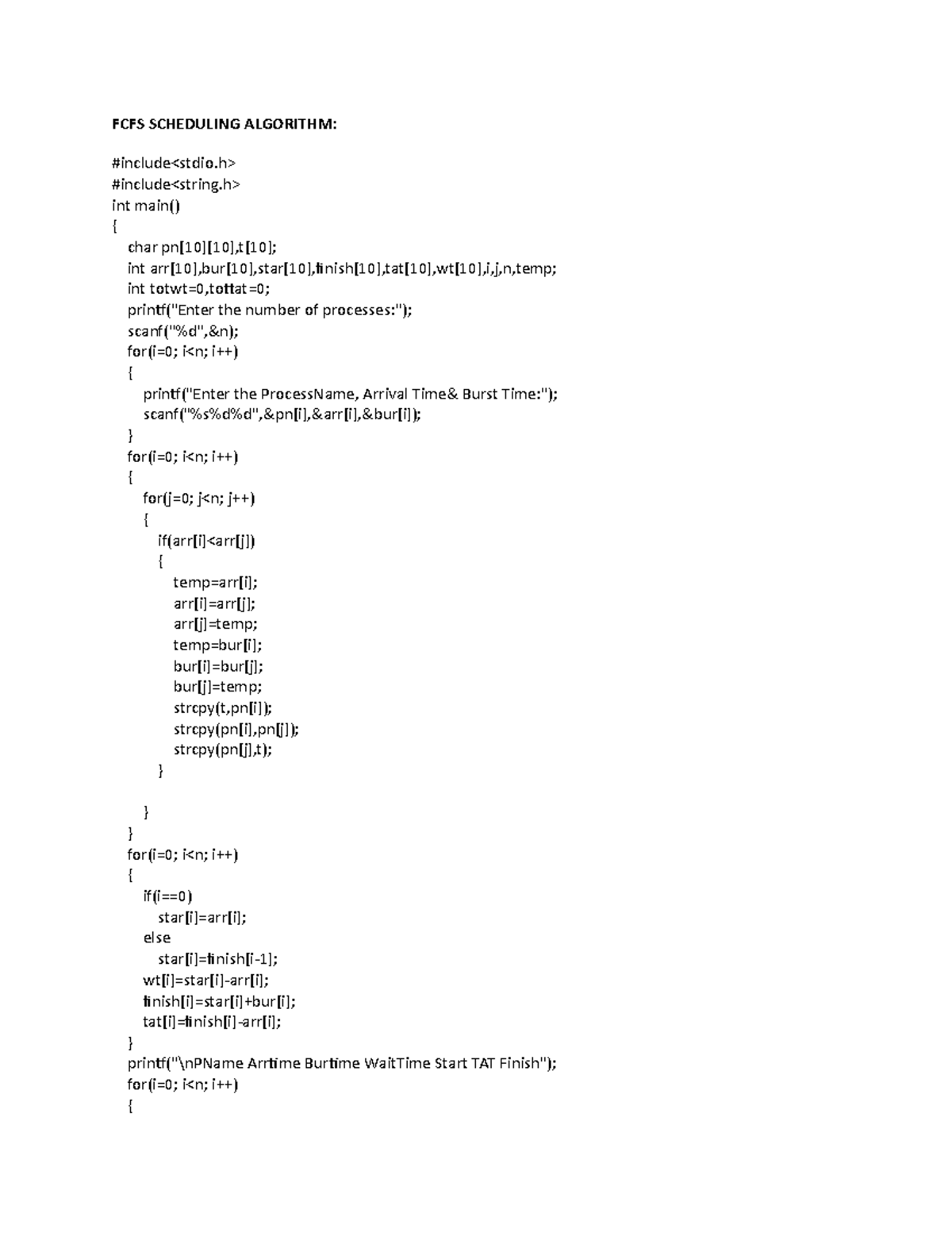 Exercise-1 - nsdfnskdsfddfd - FCFS SCHEDULING ALGORITHM: #include # ... image.