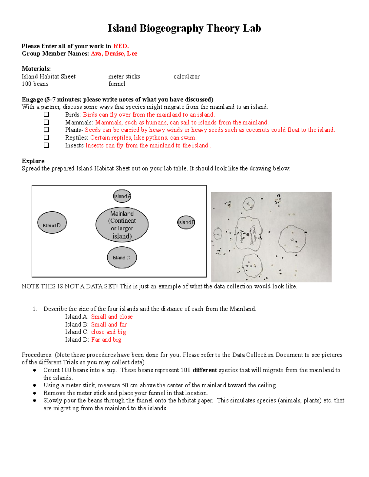 Copy of Island Biogeography Theory Lab - Island Biogeography Theory Lab ...