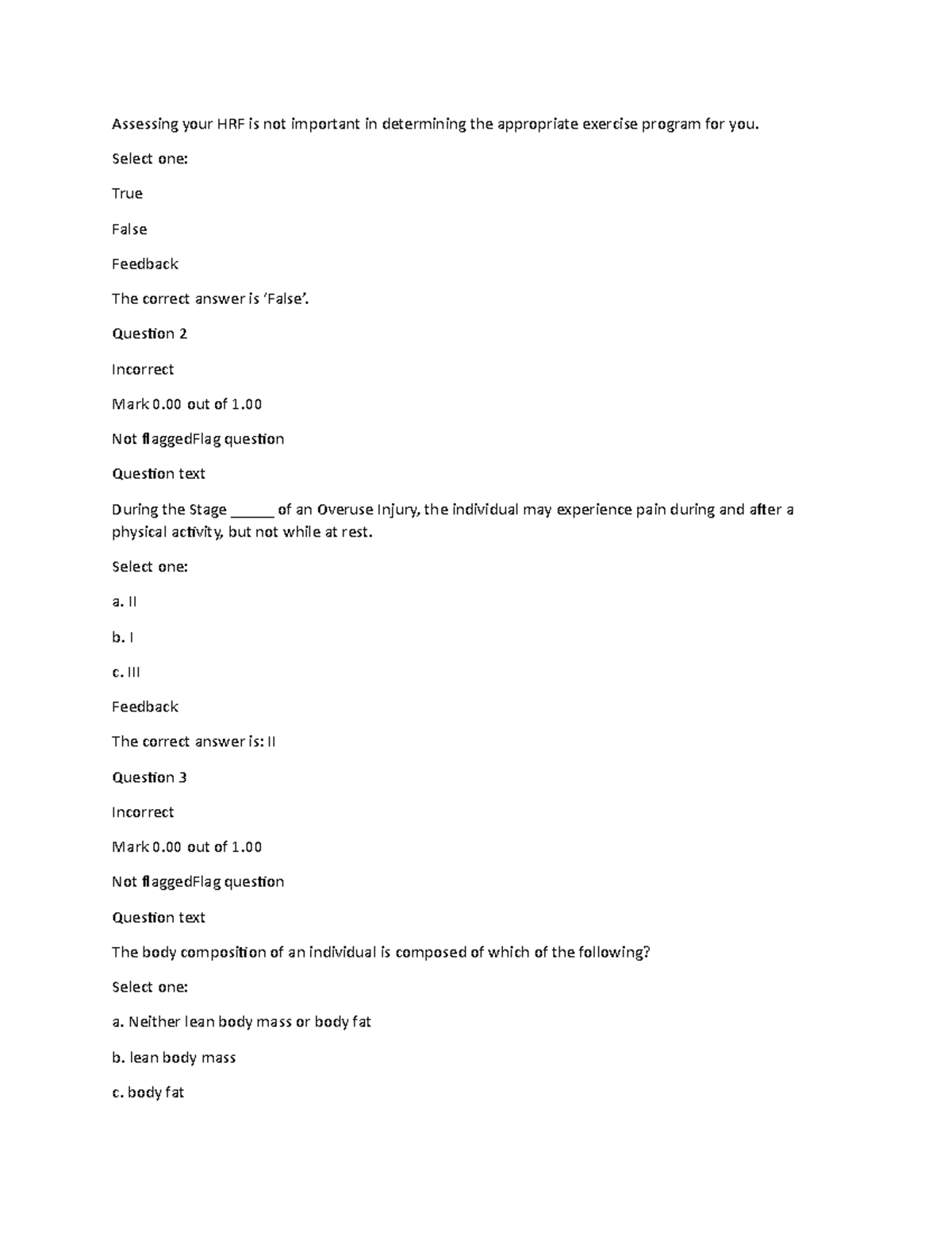 PEDH Remedial EXAM Grade 11 - Assessing your HRF is not important in ...