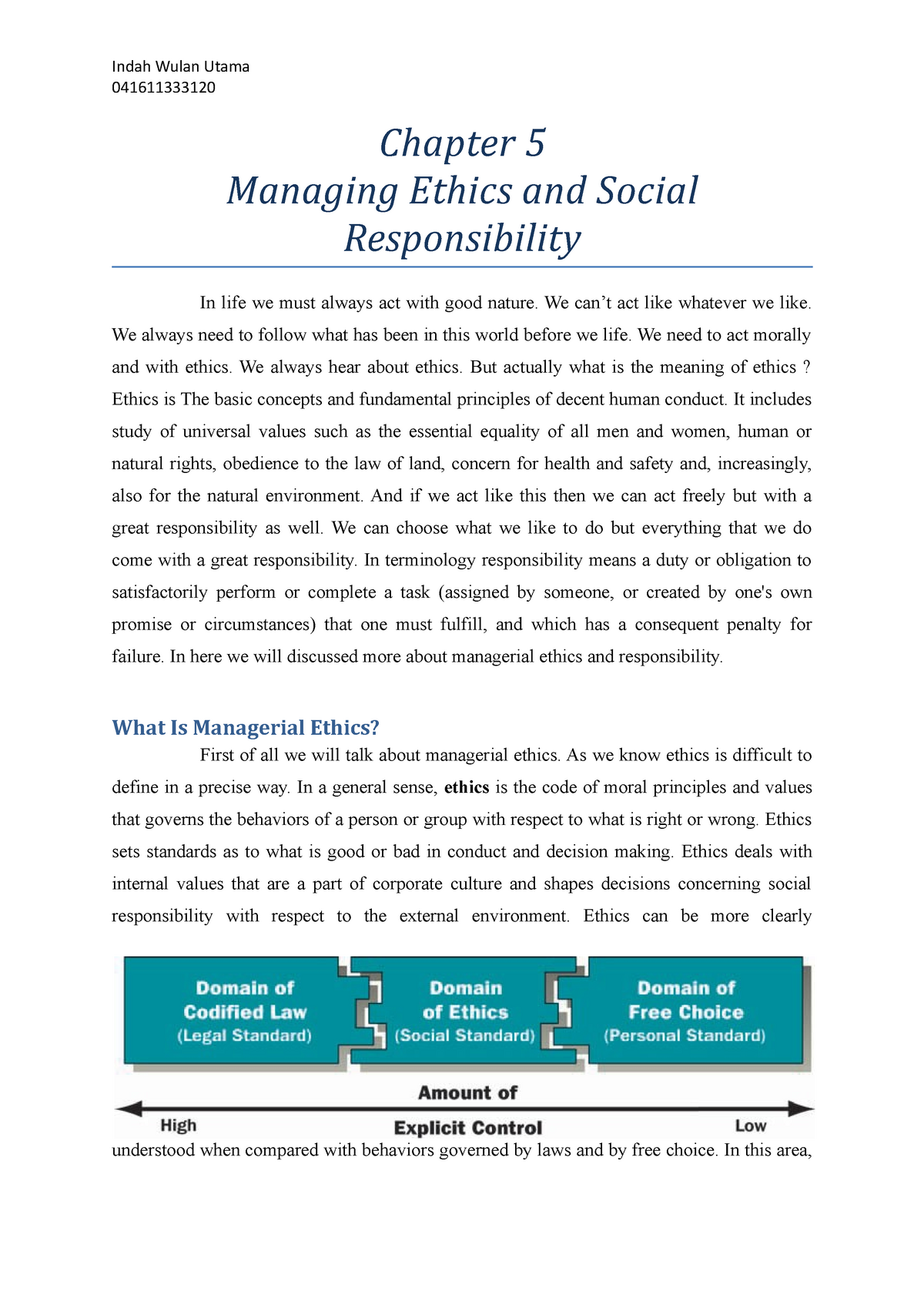 Summary Chapter 5 "Managing Ethics And Social Responsibility" - We Act ...