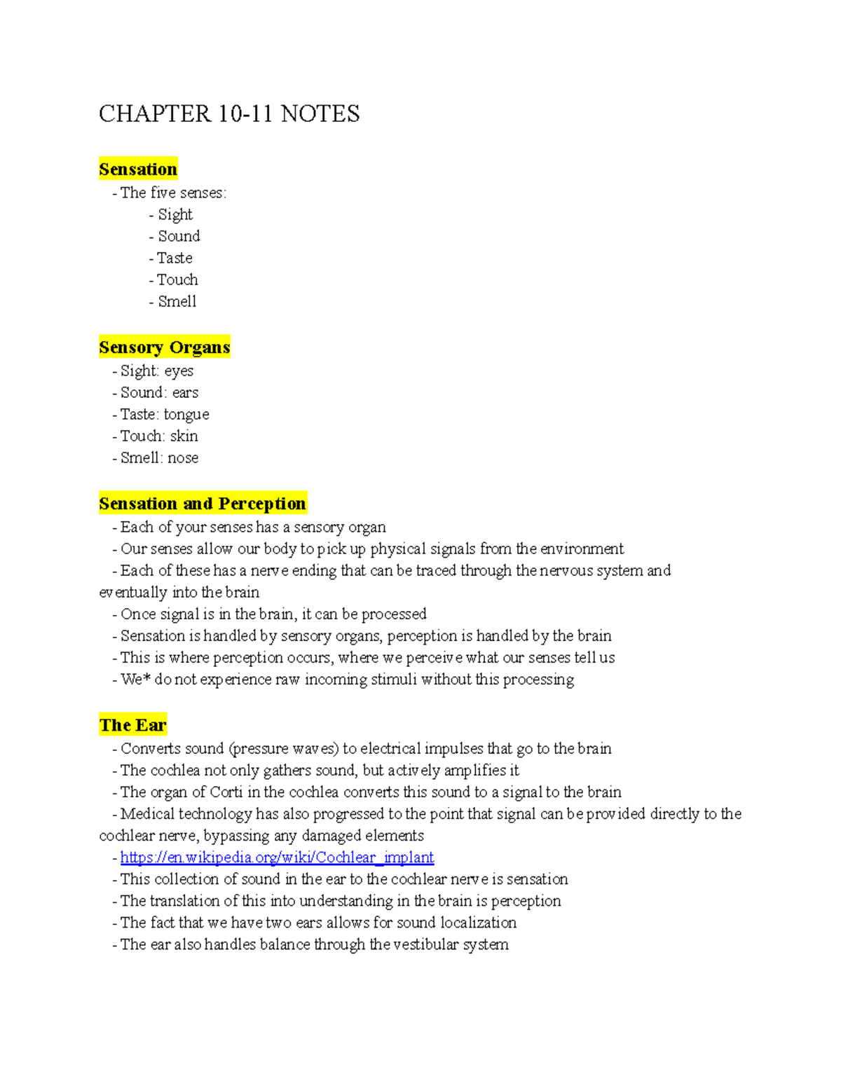 Chapter 10-11 Notes - Unit 1 Introduction To Psychology - CHAPTER 10-11 ...