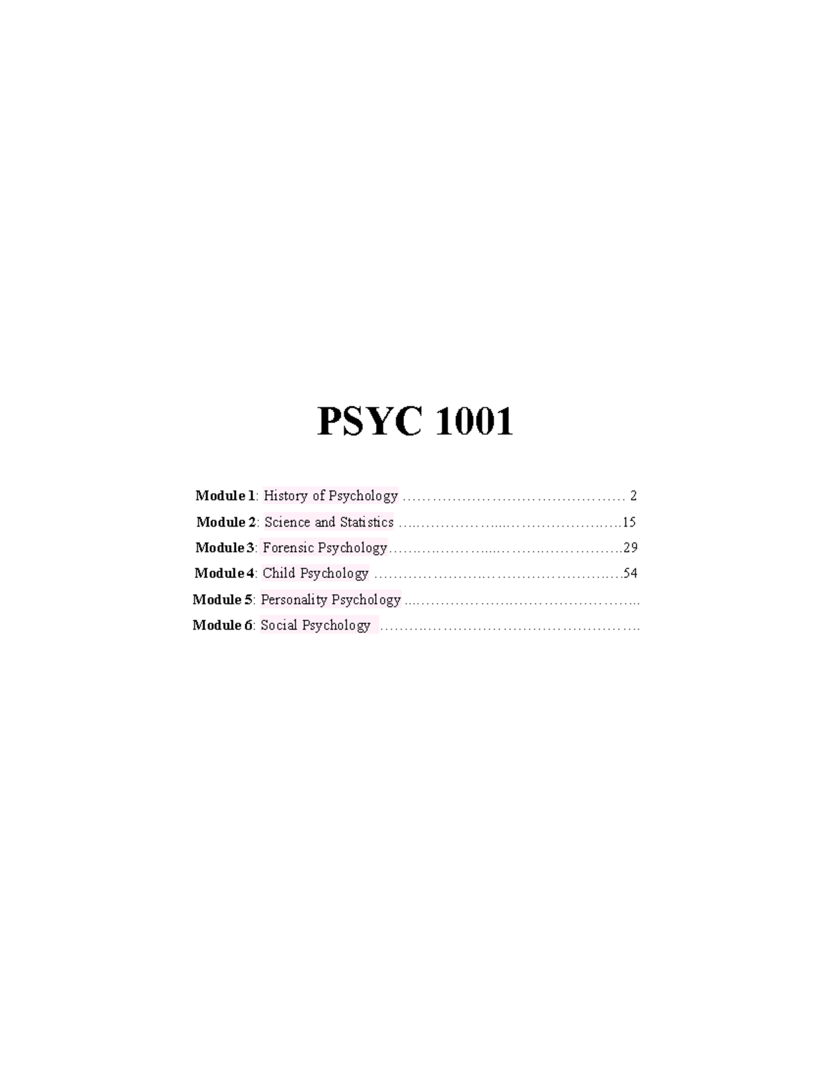 PSYC1001 Notes (all Topics & Lecture Content) - PSYC 1001 Module 1 ...