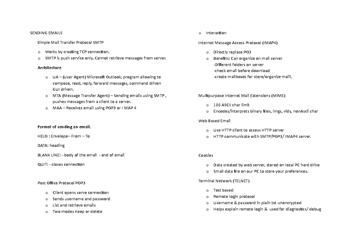Week 11 - Sending Emails - SENDING EMAILS Simple Mail Transfer Protocol ...