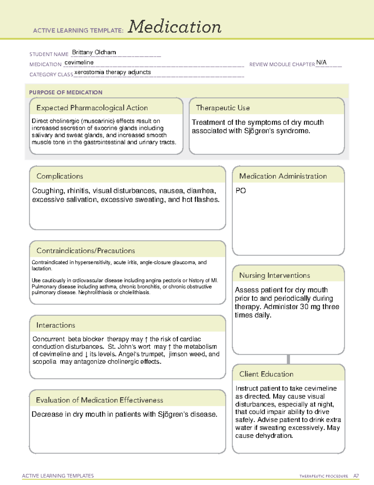 C Medications 2 - G. Gouda - STUDENT NAME ...