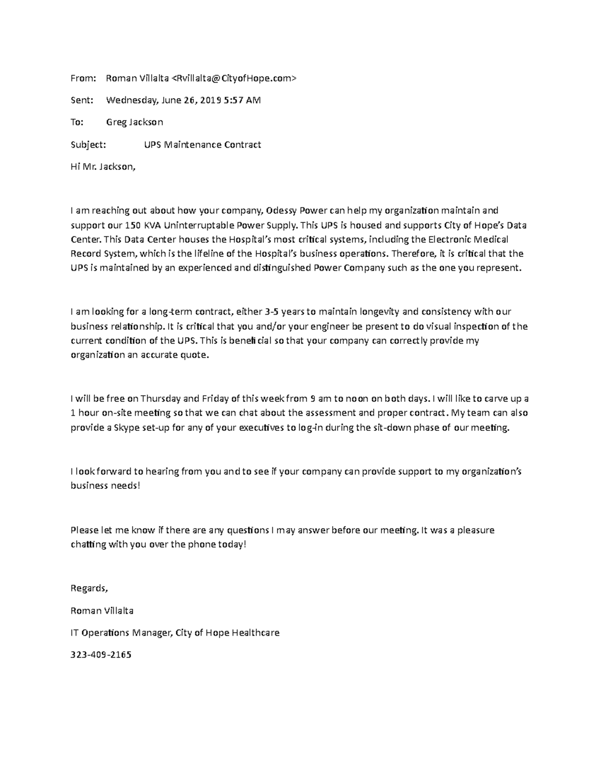 Business Letter - BUS 2600 - WGU - StuDocu