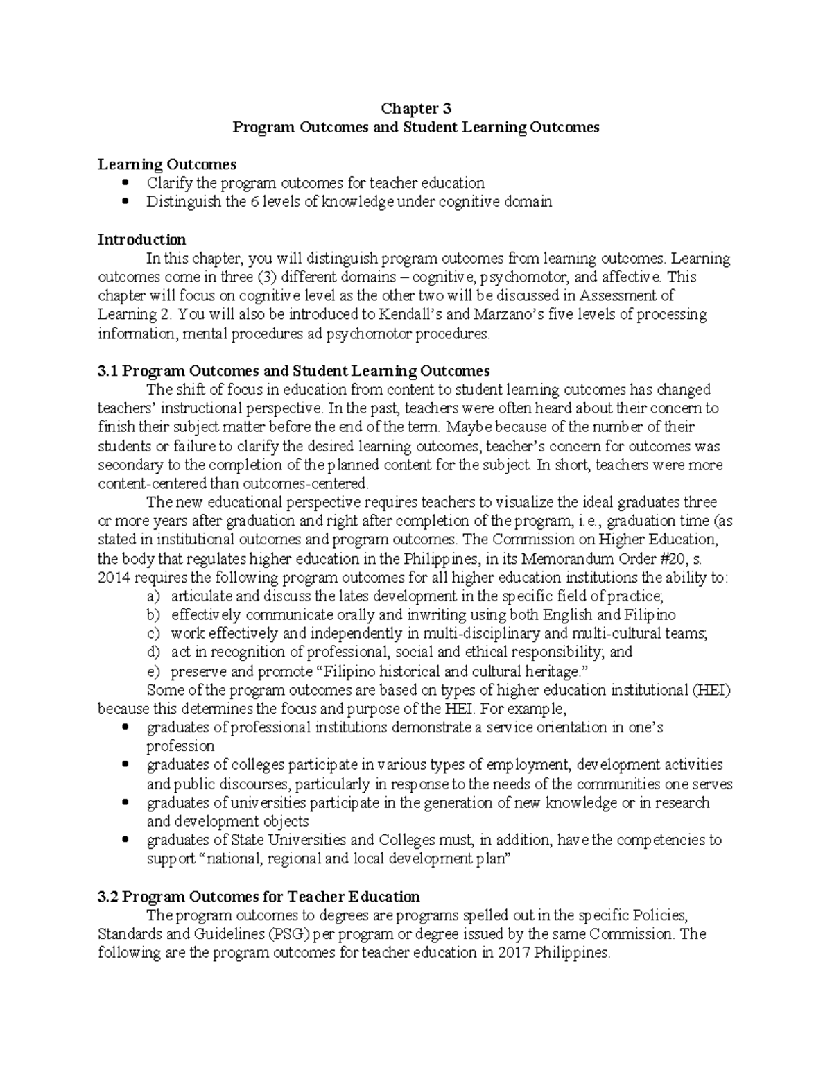 AOL1-Chapter-3 - Assessment of Learning Handouts - Chapter 3 Program ...