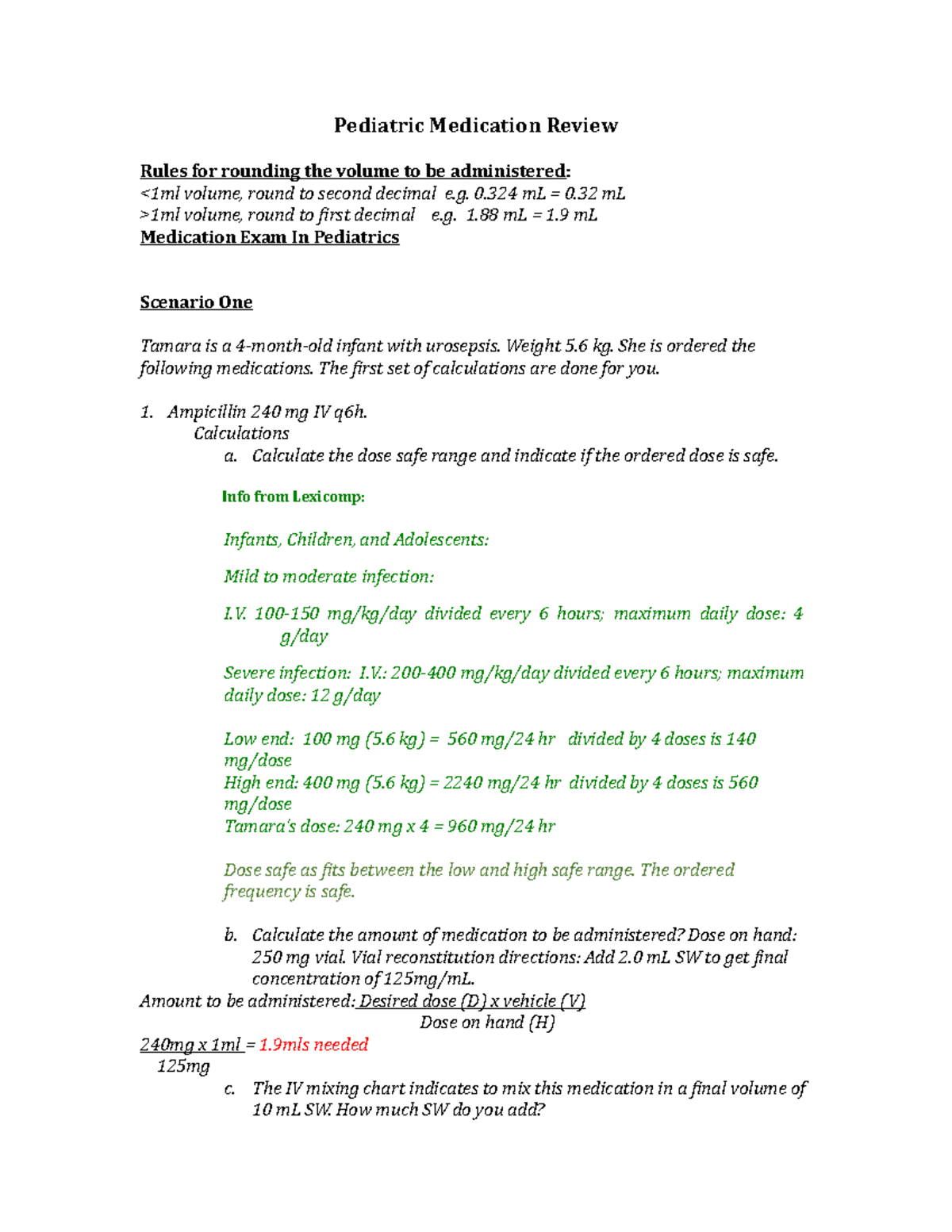 Pediatrics medications- Newborn - Pediatric Medication Review Rules for ...