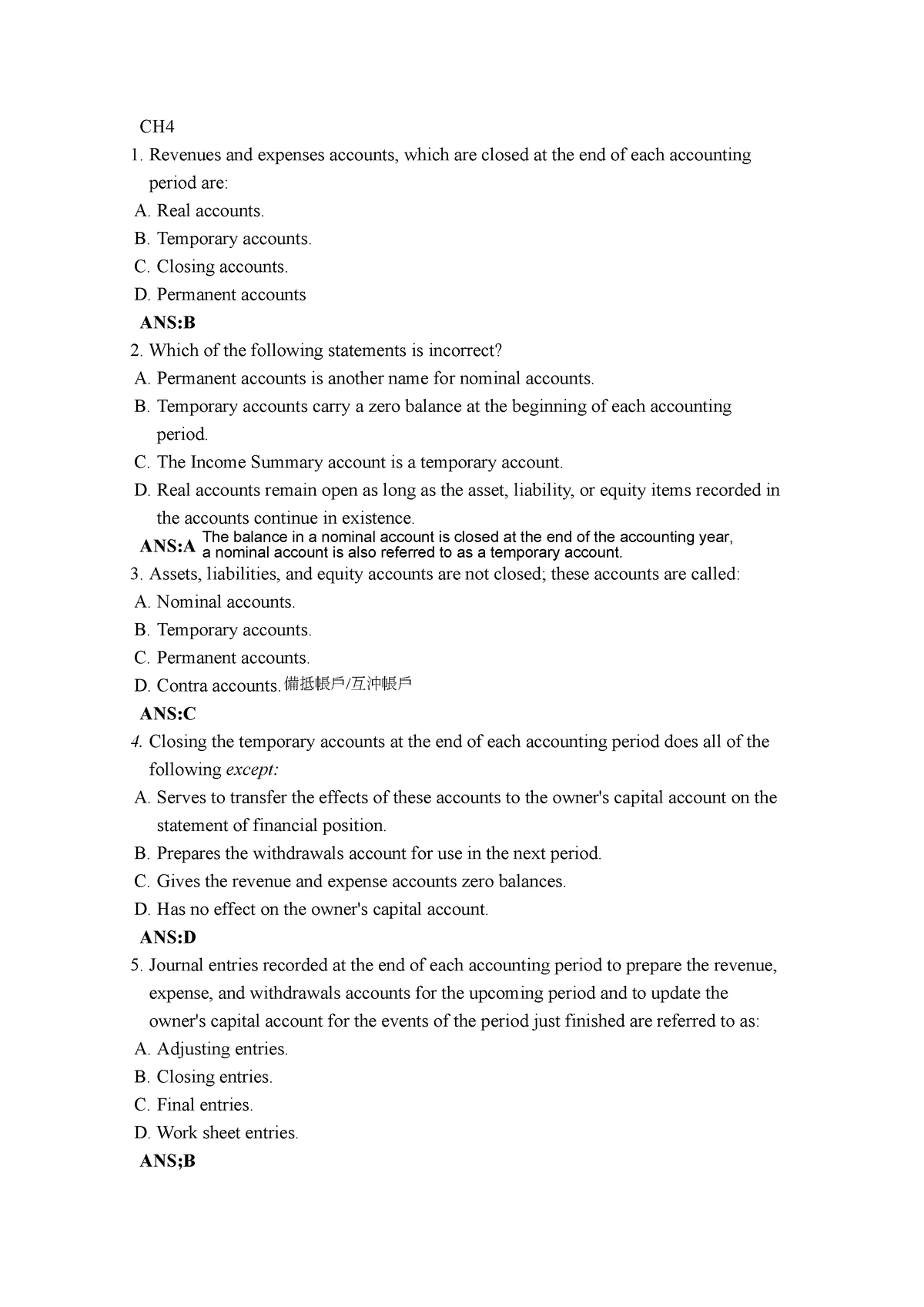 CH04 - AACSB muiltiple choice test - Financial Accounting Theory - Studocu