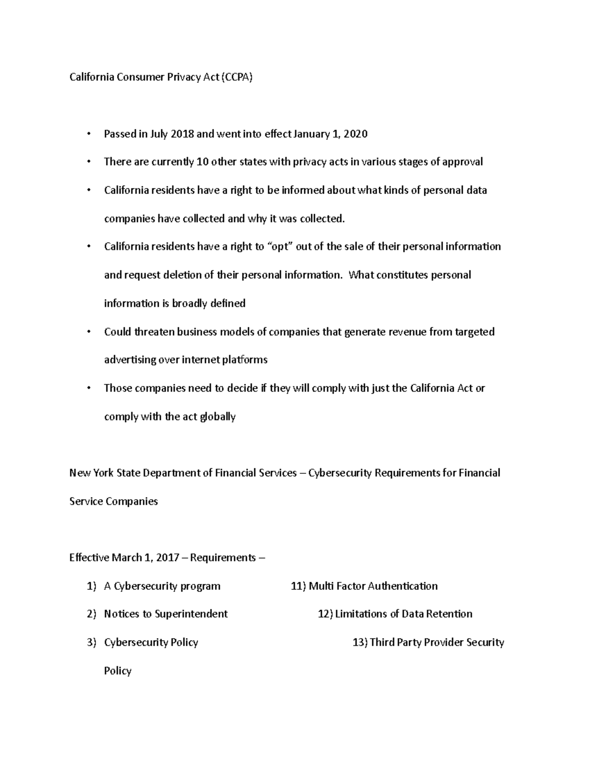 California Consumer Privacy Act - California residents have a right to ...