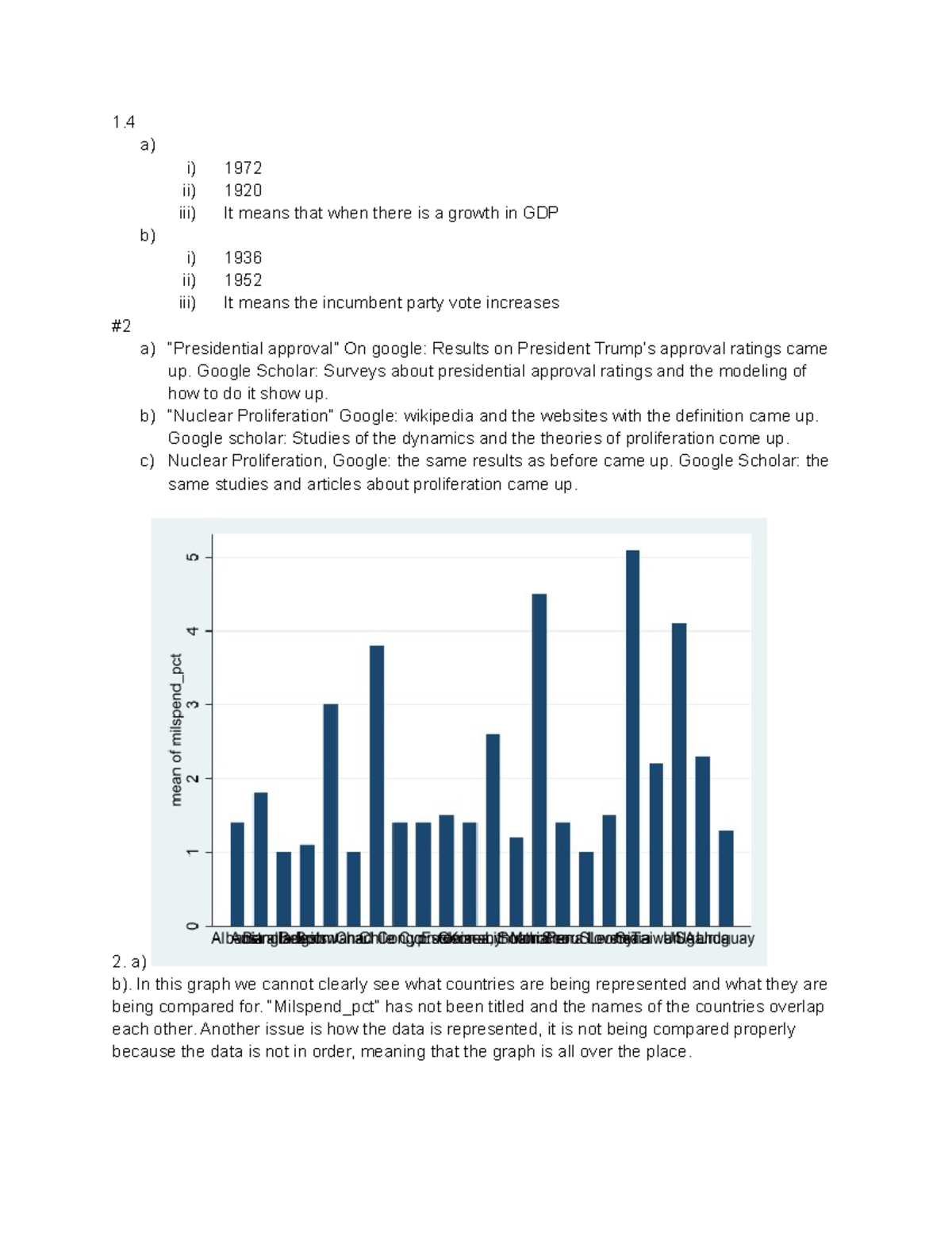 Methods lab - 1. a) i) 1972 ii) 1920 iii) It means that when there is a ...