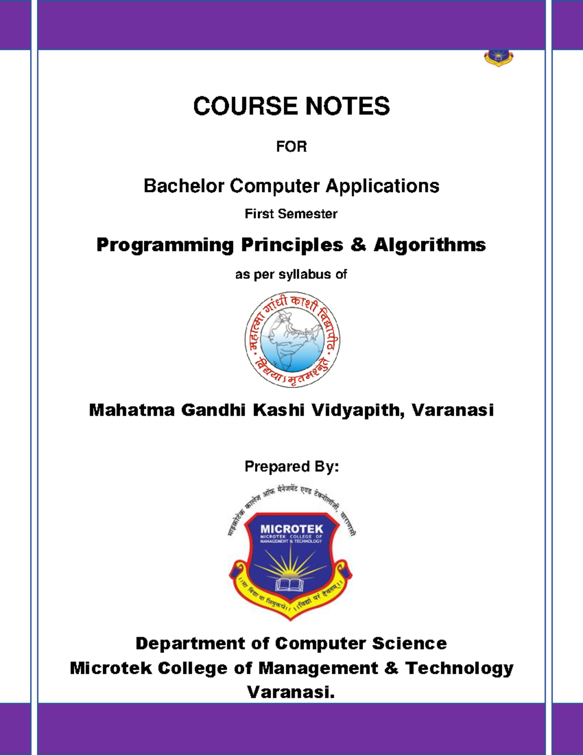 BCA-C Programming - good - COURSE NOTES FOR Bachelor Computer ...