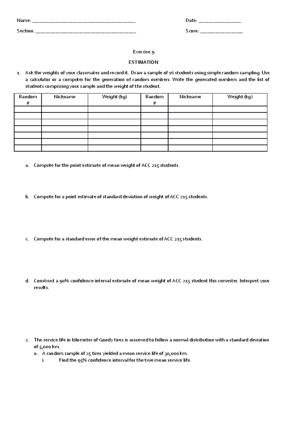 Estimation 1sem2022-23 - Name ...