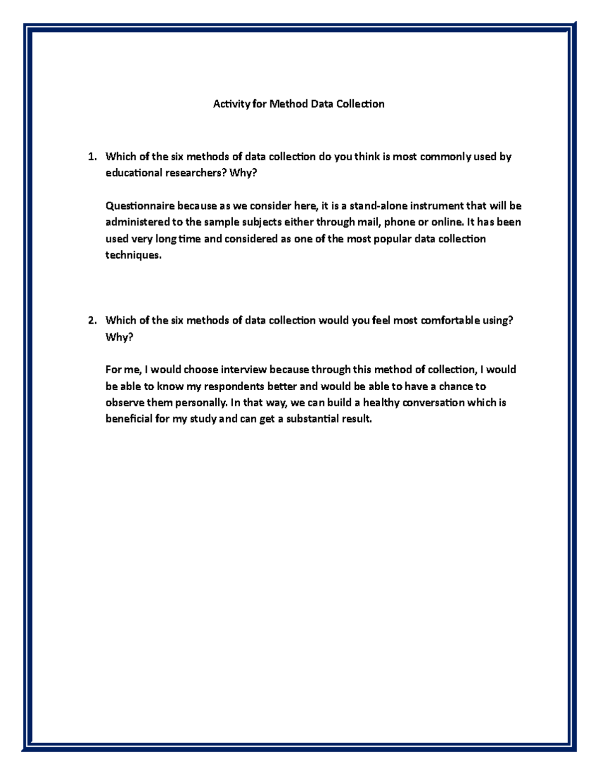 Activity FOR Method IN DATA Collection 08f28fc95e5e39849586 ...